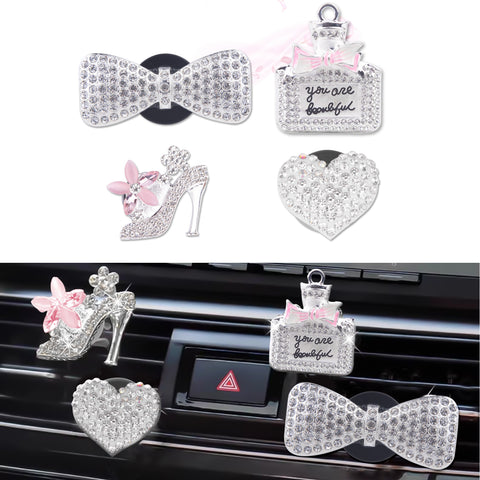 Crystal High Heel & Handbag Car Air Fresheners Diffuser Vent Clips Combo Kit
