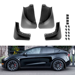 Front & Rear Full Set No Drill Mud Flaps Mudguard Fender For 2020-2024 Model Y