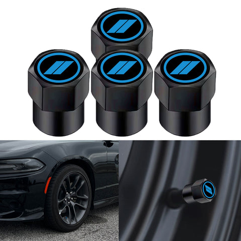 x xotic tech // Slash Tire Valve Stem Cover Caps Compatible with Dodge Challenger Charger Durango Avenger SRT Hornet R/T Dart Journey Magnum Nitro Caliber Aluminum Alloy Wheel Valve Cap Set(4Pcs)