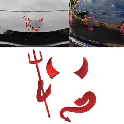 1pc x 3D Silver Chrome Devil Demon Sticker Decal Auto Car Emblem Decal Decoration