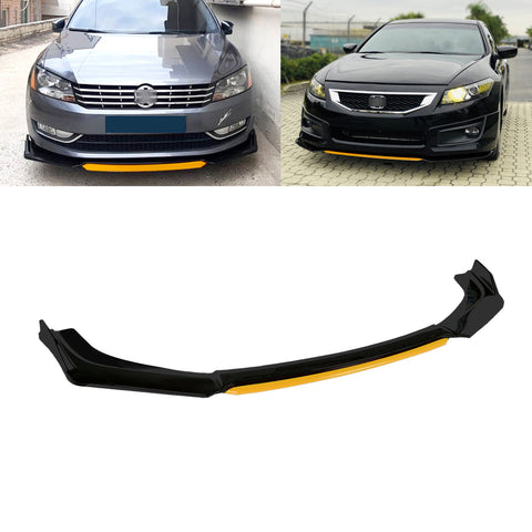 Xotic Tech Front Bumper Lip Chin Spoiler Splitter Diffuser Protector Body Kit Compatible with Honda Accord Civic or Volkswagen MK5 MK6 MK7 or Kia Optima or Mitsubishi Lancer, 4pcs