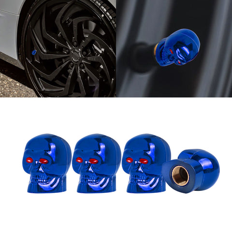 Skull Style Tire Stem Valve Caps Wheel Valve Covers Car Dustproof Tires Cap 8pcs