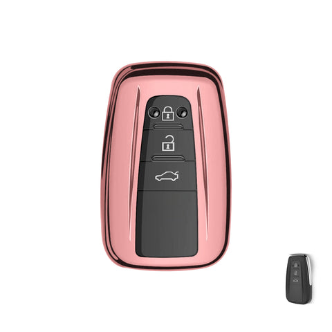 Blue / Black / Red / Rose Gold / Silver Full Protection Soft TPU Smart Key Fob Cover for Toyota Prius Prime GT 86 Camry Hybrid C-HR Corolla Hatchback RAV4 Avalon