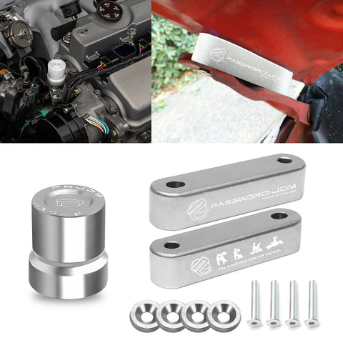 JDM Style Hood Vent Spacer Risers VTEC Solenoid Valve Cover Cap For Honda Acura