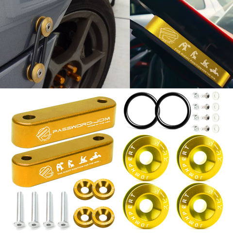 JDMPASSWORD Hood Vent Spacer Riser Kit For Honda Civic EK EF 88-00 Acura Integra