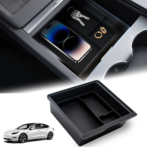 Center Console Organizer Tray Hidden Storage Box For Tesla Model 3/Y 2025 2026