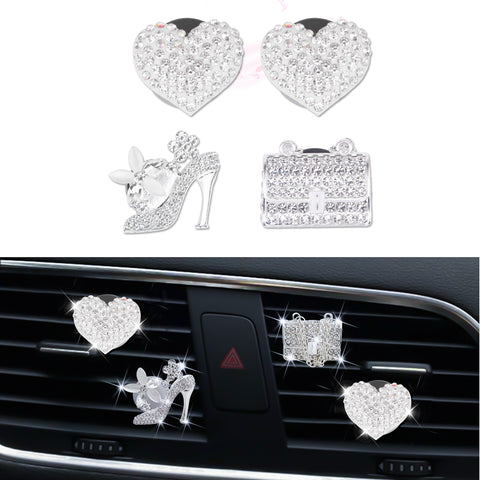 Crystal High Heel & Handbag Car Air Fresheners Diffuser Vent Clips Combo Kit
