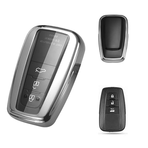 Blue / Black / Red / Rose Gold / Silver Full Protection Soft TPU Smart Key Fob Cover for Toyota Prius Prime GT 86 Camry Hybrid C-HR Corolla Hatchback RAV4 Avalon