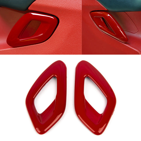 Car Interior Side Door Handle Decor Overlay Cover For Dodge Challenger 2015-up