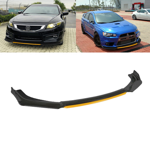 Xotic Tech Front Bumper Lip Chin Spoiler Splitter Diffuser Protector Body Kit Compatible with Honda Accord Civic or Volkswagen MK5 MK6 MK7 or Kia Optima or Mitsubishi Lancer, 4pcs