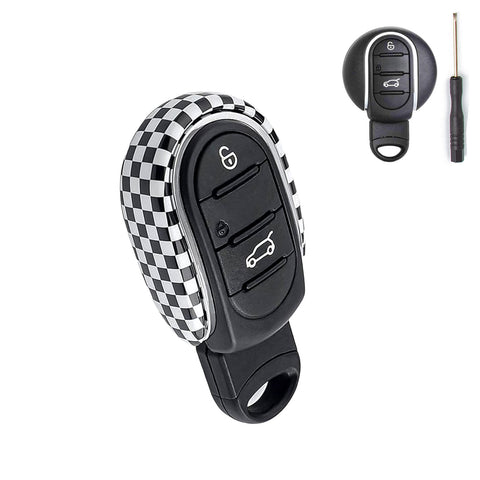 x xotic tech Slim Size Key Fob Cover Case Shell Replacement Compatible with MINI Cooper 3rd Gen F55 F56 F57 F54 Clubman, Gen2 F60 Countryman Smart Key, U Shape