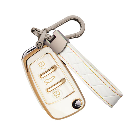 2X TPU Full Cover Flip Smart Key Fob Cover For Audi A1 A3 A4 A6 A8 Quattro