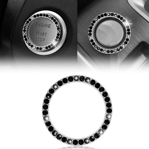 Crystal Rhinestone Car Engine Start Stop Button Bling Ring Cover Accessories