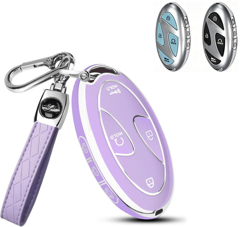 5/7 Button TPU Key Fob Cover Case w/Keychain For Hyundai Santa Fe Tucson Sonata