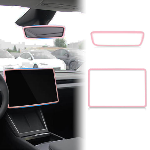 2pcs/Set Screen Edge Rearview Mirror Protector Trim Frame For Tesla Model 3 Y