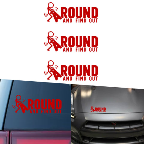 Xotic Tech FAFO Funny JDM F*ck Around and Find Out Sticker Decal Vinyl Graphic for Cars Bumper Window Trucks Vans Walls Laptop 3" x 7"