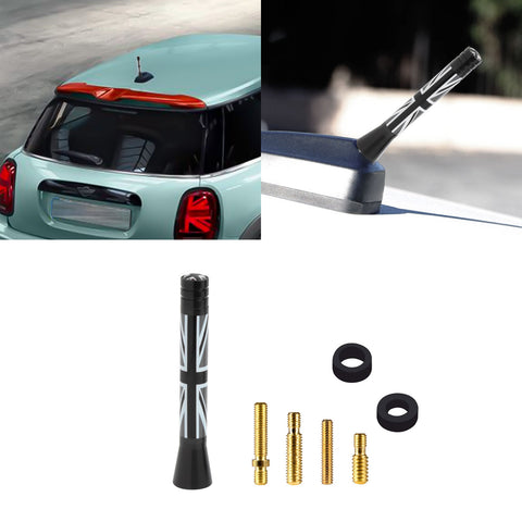 Xotic Tech Car Short/Long Antenna Union Jack Flag Checkerboard Theme Compatible with Mini Cooper All Models