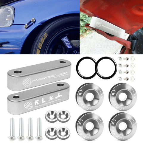 JDMPASSWORD Hood Vent Spacer Riser Kit For Honda Civic EK EF 88-00 Acura Integra