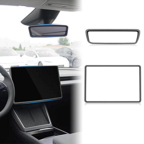 2pcs/Set Screen Edge Rearview Mirror Protector Trim Frame For Tesla Model 3 Y