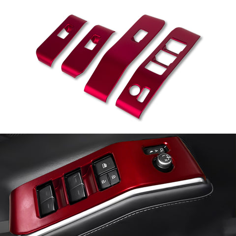 x xotic tech 4Pcs Automobile Door Window Control Panel Cover Door Lock Switch Trim Molding Accessories Compatible with Toyota Highlander 2020-up North American Version