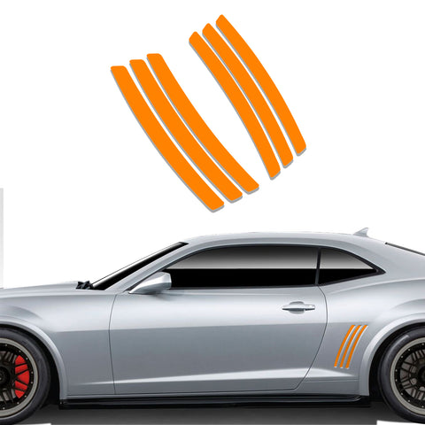 Xotic Tech 6pcs Car Body L&R Side Vent Insert Stripe Decal Vinyl Inlay Side Vent Gill Sticker Compatible with Chevrolet Camaro 2010-2015