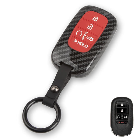 Carbon Style Shell+Silicone Cover Smart Key Fob Case Holder For Honda Civic Accord Pilot CR-V HR-V