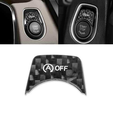 Red Real Carbon Fiber Engine Start Stop Button Cover Sticker Trim For BMW F20 F22 F30 F32 F34 3 Series