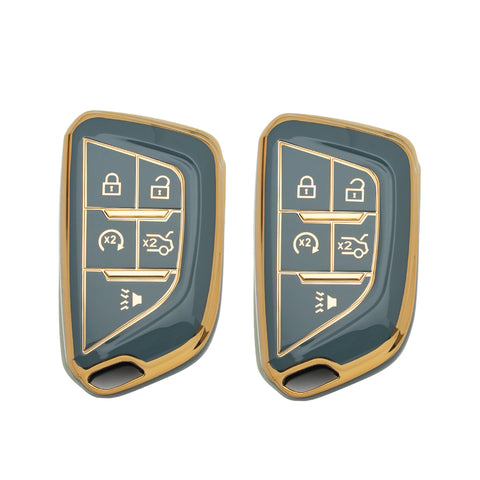 2X TPU Full Cover Remote Key Fob Holder For Cadillac CT5 Escalade 2020-2023