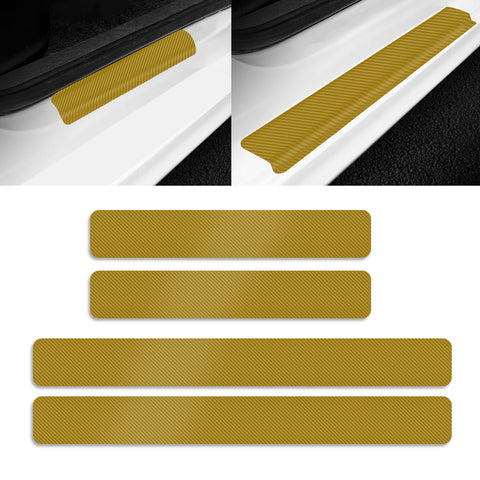 3D/4D Carbon Fiber Texture Door Sill Vinly Scratch Protection Cover Sticker