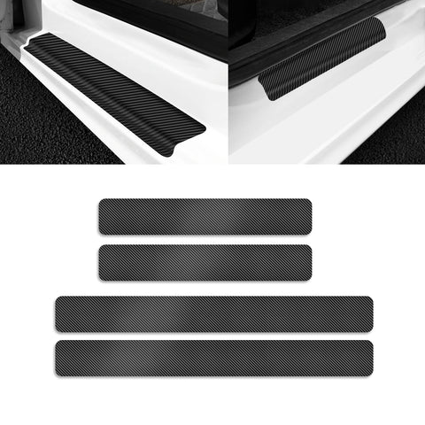 3D/4D Carbon Fiber Texture Door Sill Vinly Scratch Protection Cover Sticker