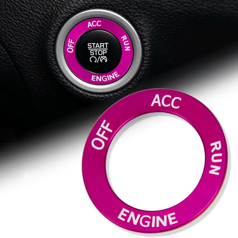 Red Engine Start Stop Button Switch Ring Cover Trim For Dodge Charger 2010-2022