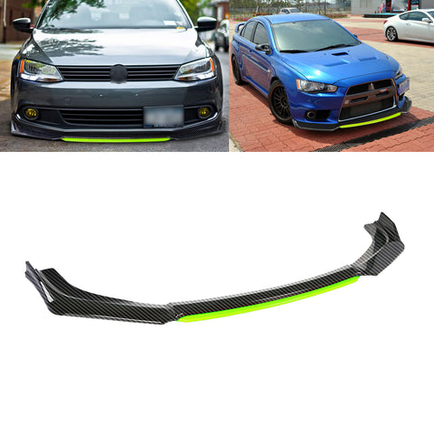 Xotic Tech Front Bumper Lip Chin Spoiler Splitter Diffuser Protector Body Kit Compatible with Honda Accord Civic or Volkswagen MK5 MK6 MK7 or Kia Optima or Mitsubishi Lancer, 4pcs