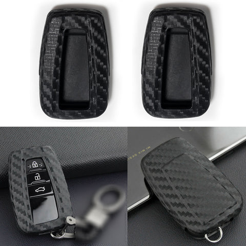 Carbon Fiber Pattern Soft TPU Key Fob Remote Case Cover for Toyota Camry Corolla GT 86 RAV4 Prius Avalon C-HR 2015-2020