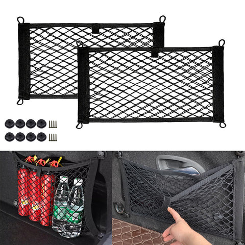 2pcs Small Cargo Net Elastic Pocket Storage Mesh Net for Car Trunk Net, RV, Boat