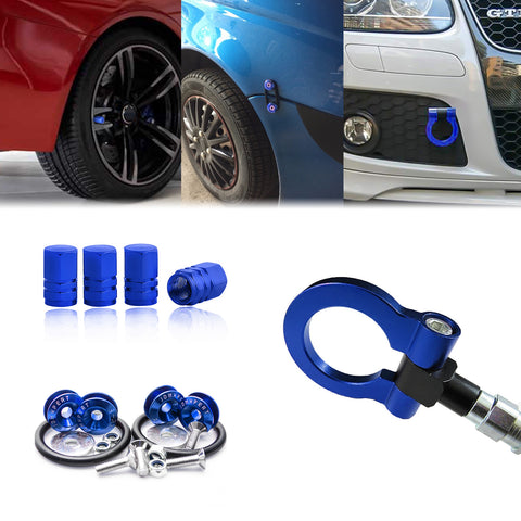 Set Towing Hook+Tire Valve Caps+Quick Release Fasteners For BMW 2 4 Series 2014+