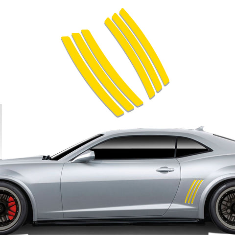 Xotic Tech 6pcs Car Body L&R Side Vent Insert Stripe Decal Vinyl Inlay Side Vent Gill Sticker Compatible with Chevrolet Camaro 2010-2015