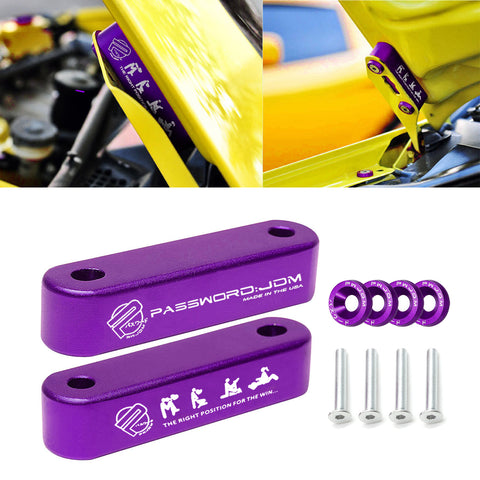 Red / Gold / Blue / Black / Neo / Silver Hood Spacer Riser Kit for Honda Civic Acura Integra, Aluminum Alloy Billet Car Hood Vent Spacer Riser Modification Set