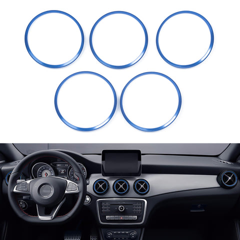 Red Aluminum Air Condition Vent Decoration Cover Trims For Benz CLA GLA Class