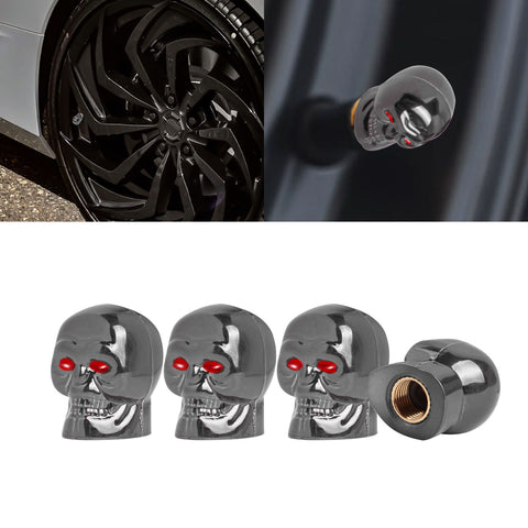 Skull Style Tire Stem Valve Caps Wheel Valve Covers Car Dustproof Tires Cap 8pcs