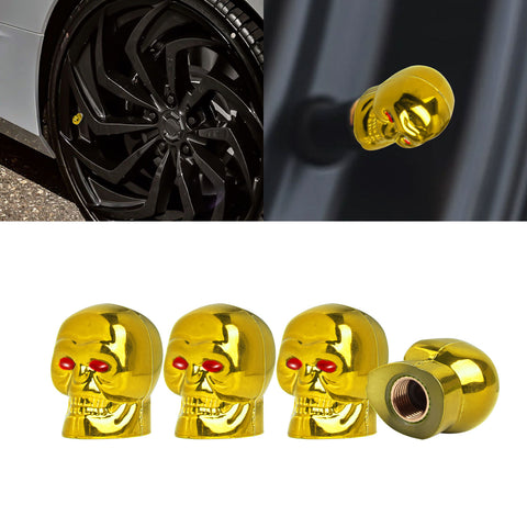 Skull Style Tire Stem Valve Caps Wheel Valve Covers Car Dustproof Tires Cap 8pcs