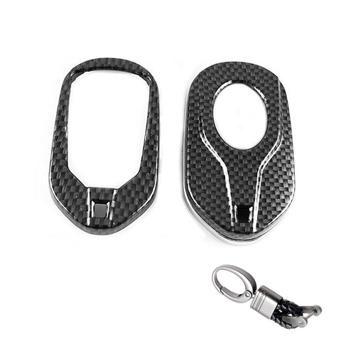 Carbon Fiber Remote Key Cover Case Fob w/keychain For Maserati Ghibli 2013-up Levante 2017+