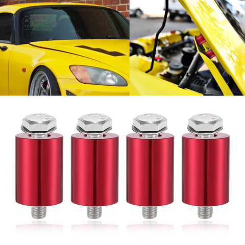 4Sets Steel Bulkhead Riser Kit, Engine Motor Hood Vent Spacer Riser, 1 inch 8mm Aluminum Alloy Engine Hood Ventilation Spacer for Auto Engine Turbo Swap