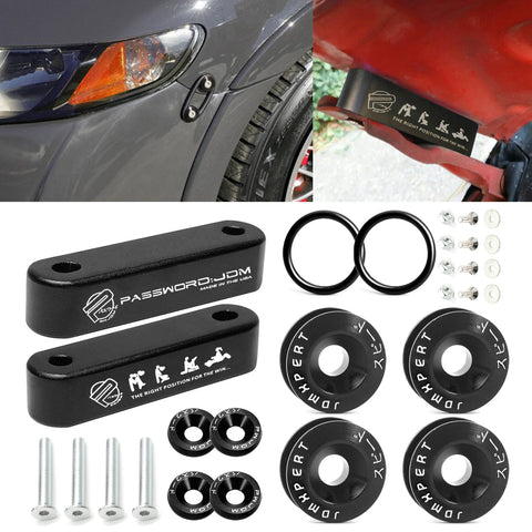 JDMPASSWORD Hood Vent Spacer Riser Kit For Honda Civic EK EF 88-00 Acura Integra