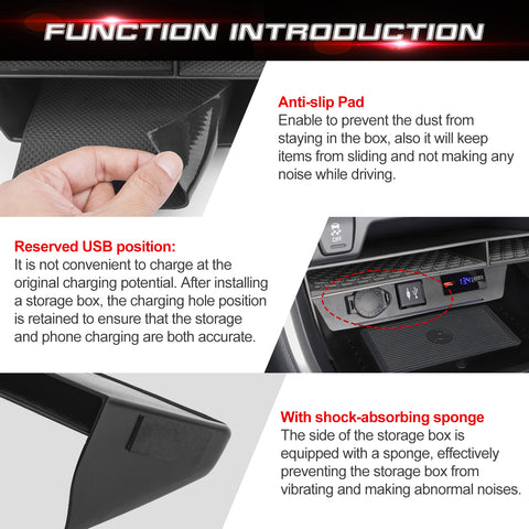 Center Console Dashboard Armrest Box Storage Organizer For Toyota RAV4 2019-2025