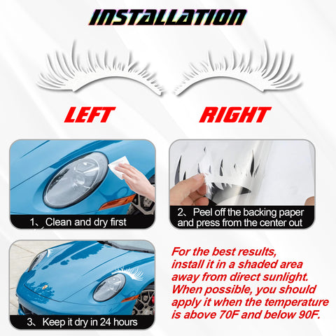 Xotic Tech CarLashes Car Headlight Eyelashes Stickers Fashion Fake Cute Decal Universal for Car Truck Headlamp Headlight