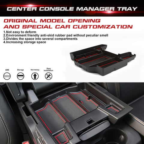 Central ABS Armrest Storage Box Organizer For Dodge RAM 1500/2500/3500 2019-2023