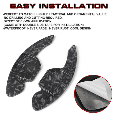 Black Forged Style Steering Wheel Paddle Shifter Extension For Audi A4 A5 A6 A7