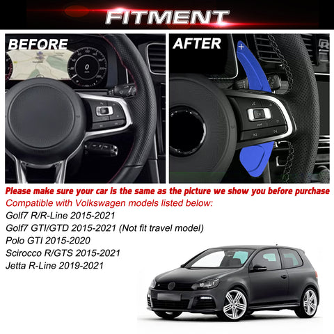 Alloy Paddle Shifter Extension Accessories For Volkswagen Golf7 GTI Polo Jetta