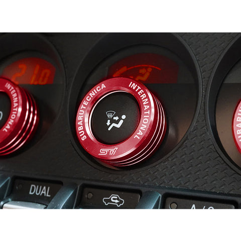 3x AC Climate Control Radio Volume Knob Ring Covers Trim for Subaru WRX STI Blue/Red