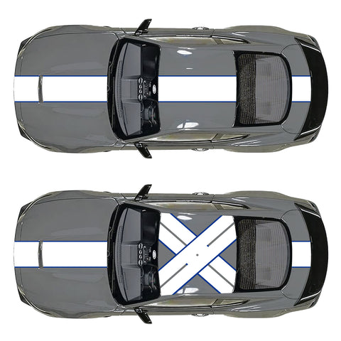 Xotic Tech Glossy Vinyl Racing Stripe Car Hood Graphics Decal Sticker for Hood Roof Rear Trunk Decoration Compatible with Ford Mustang 2015-up
